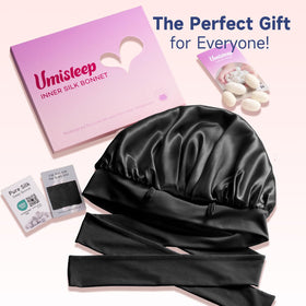Umisleep folded cap next to pillow showing breathable overnight comfort