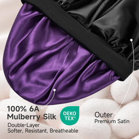 Umisleep close-up of 22 Momme silk lining preserving hair moisture
