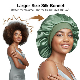 Umisleep bonnet next to ruler showing large diameter and height, roomy fit benefit