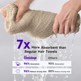 Umisleep towel on bathroom counter showing everyday styling convenience benefit