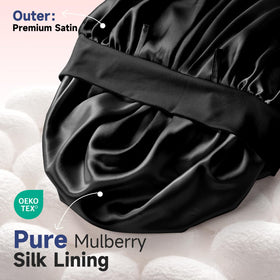 Umisleep close-up of 22 momme silk lining showing smooth texture benefits