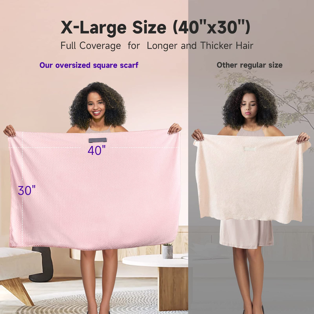 Umisleep next to tape measure, demonstrates generous 40x30 inch size