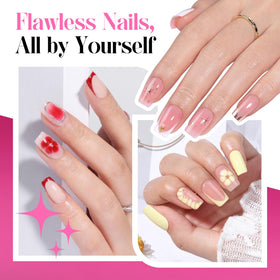 UNA GELLA arranged 216 pre-numbered gel tips displaying variety of 12 sizes for fit