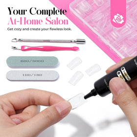 UNA GELLA soft gel tip bending to show flexibility and break-resistant benefit