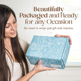 Unboxme hand cream and soap labels visible highlighting nourishing ingredients benefit