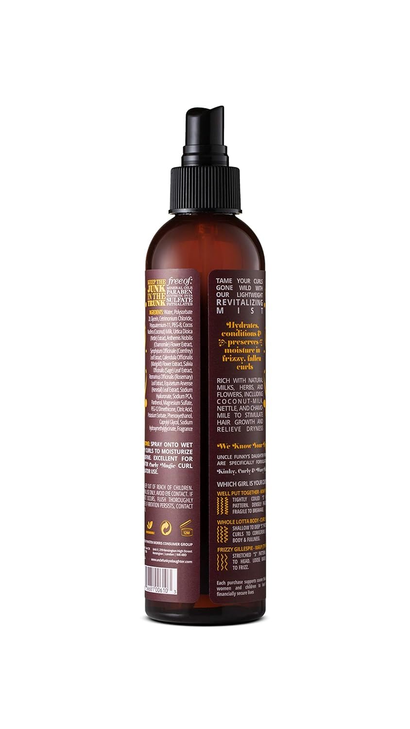 Uncle Funky's Daughter pump and label detail highlighting easy application and ingredient callouts