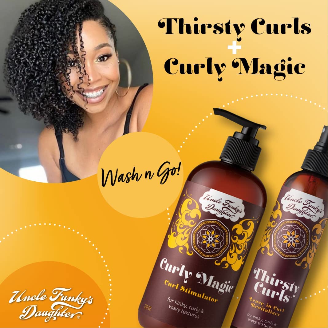 Uncle Funky's Daughter beside coconut milk, nettle, chamomile to show natural conditioning benefits