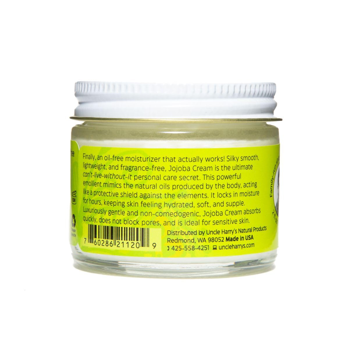 Uncle Harry's cream texture close-up highlighting silky jojoba esters for quick absorption