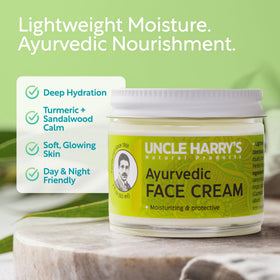 Uncle Harry's open jar texture close-up showing silky cream for quick absorption