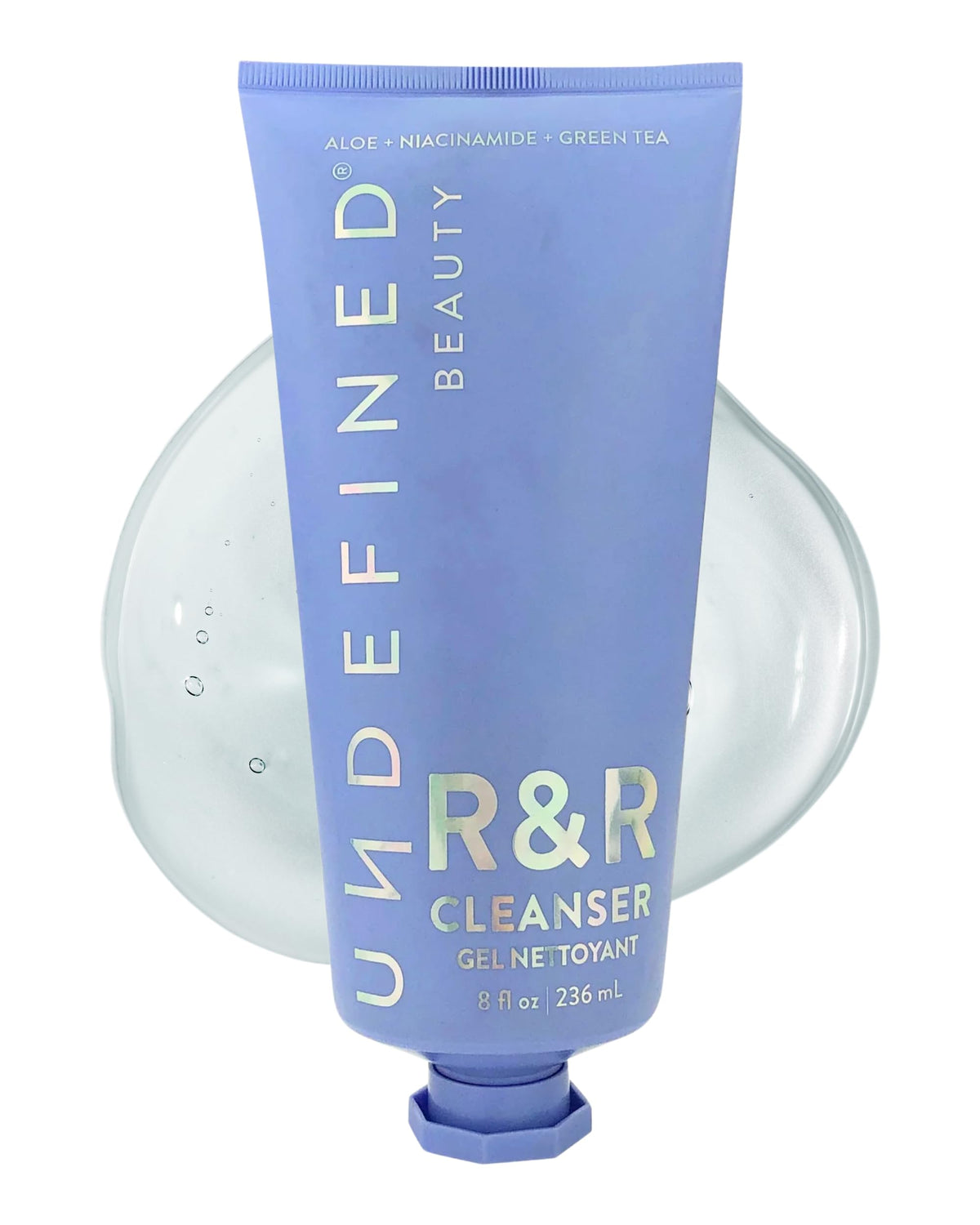 Undefined R&R Cleanser front packaging showing label and 8oz tube benefits