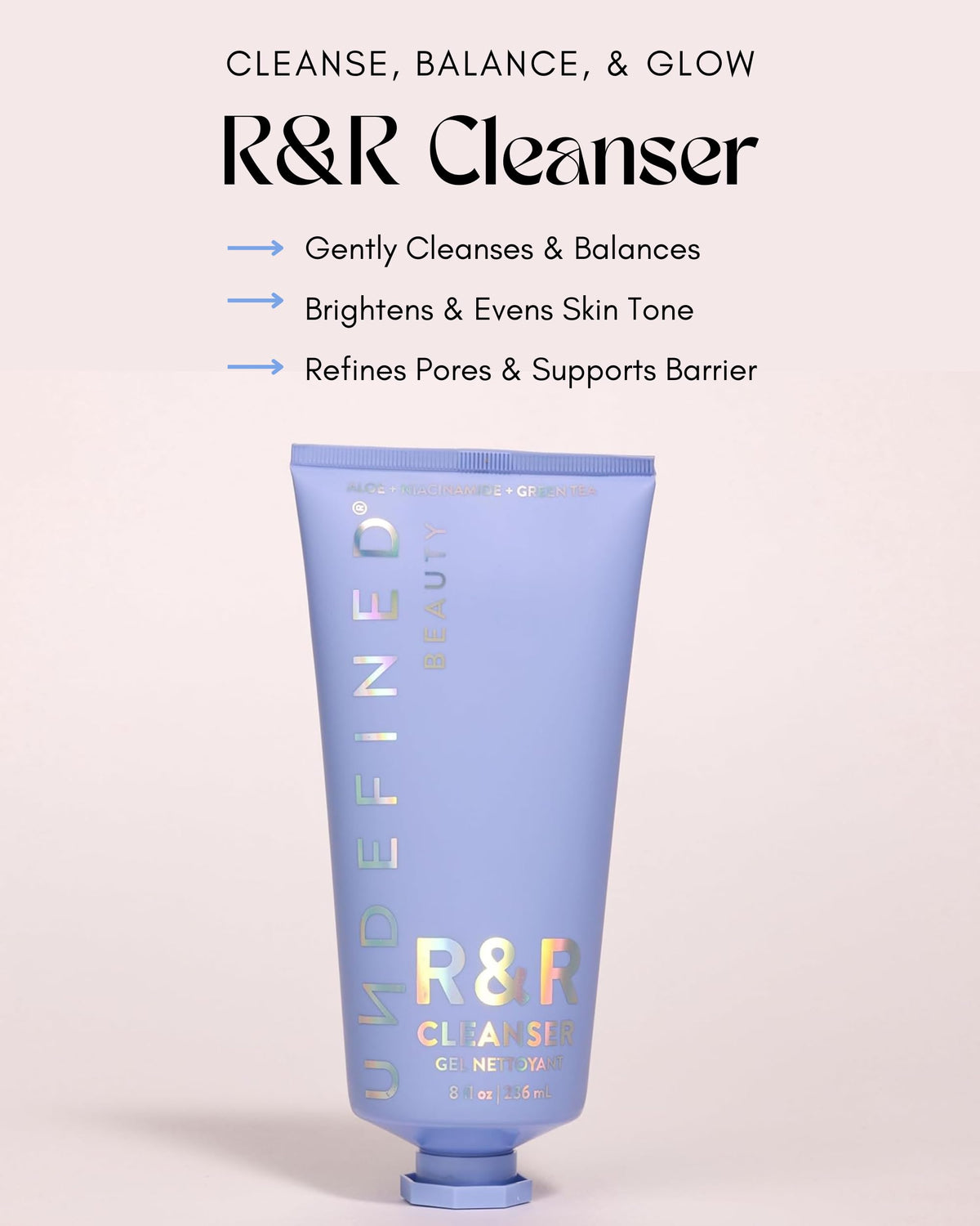 Undefined R&R Cleanser dispensing from tube demonstrating easy control