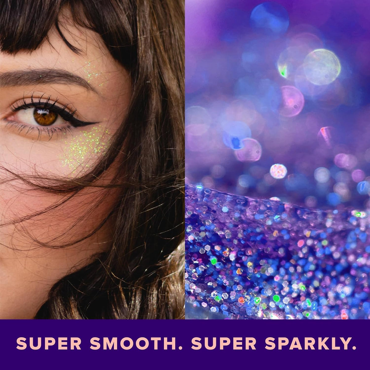 UNICORN SNOT applied on model eyelids showing vibrant shimmer and long-lasting effect