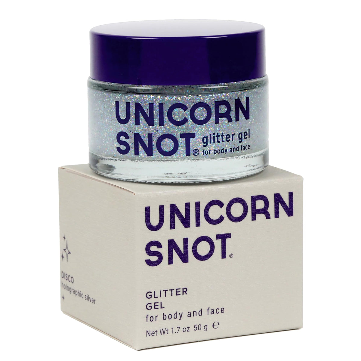 UNICORN SNOT on model at festival demonstrating long-lasting party sparkle
