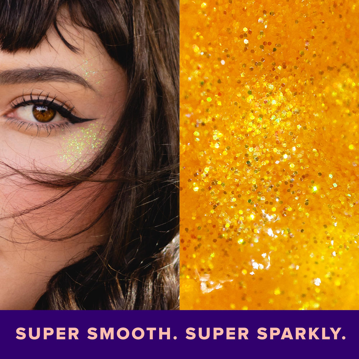 UNICORN SNOT used as hair streak showing colorful shimmer and movement benefit