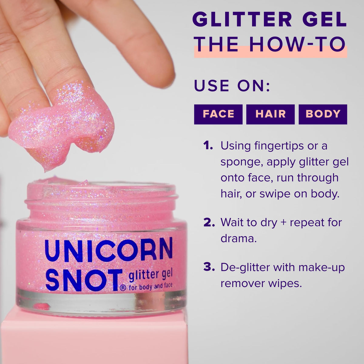UNICORN SNOT jar beside a coin to show 1.7 oz compact travel-friendly size