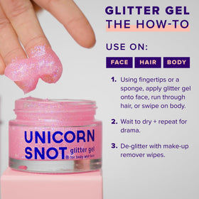 UNICORN SNOT jar beside a coin to show 1.7 oz compact travel-friendly size