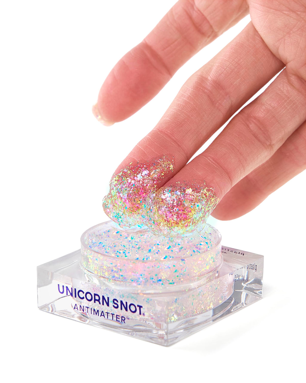 Unicorn Snot Fluid fingertip application demonstrating easy one-touch use