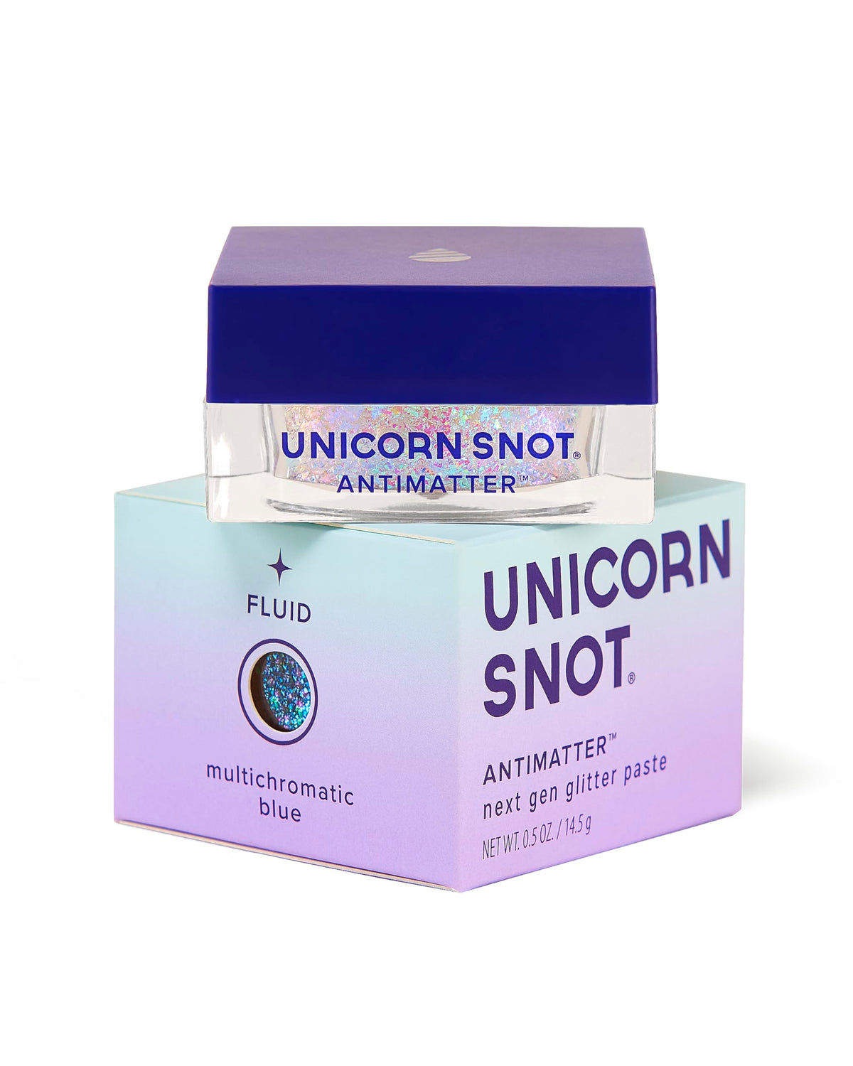 Unicorn Snot Fluid front packaging showing color-shift and benefits