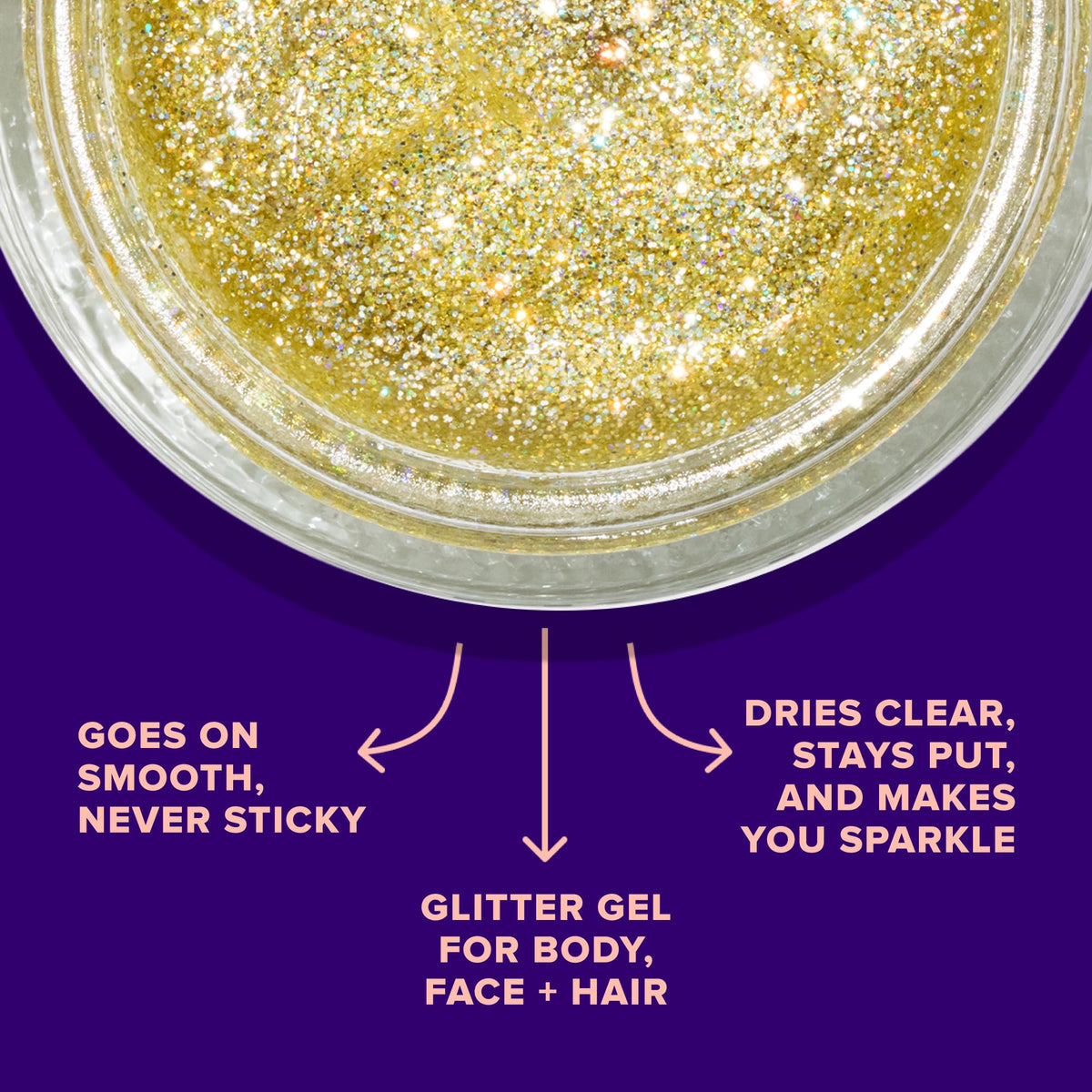 UNICORN SNOT fingertip applying gold glitter gel for easy precise use