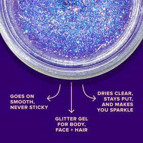 UNICORN SNOT fingertip applying glitter gel for quick precise makeup application