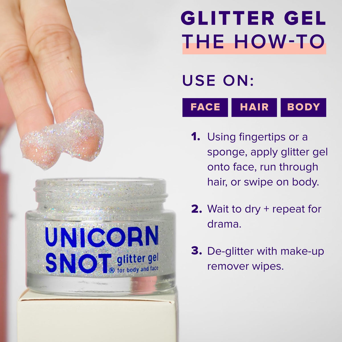UNICORN SNOT jar beside lipstick showing 1.7 oz travel-friendly size