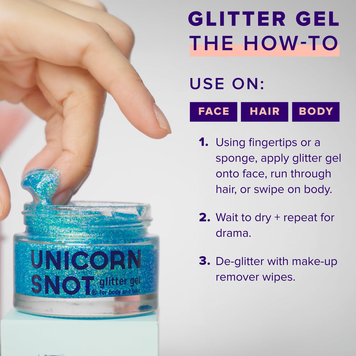 UNICORN SNOT jar next to coin showing 1.7oz size and portable benefit
