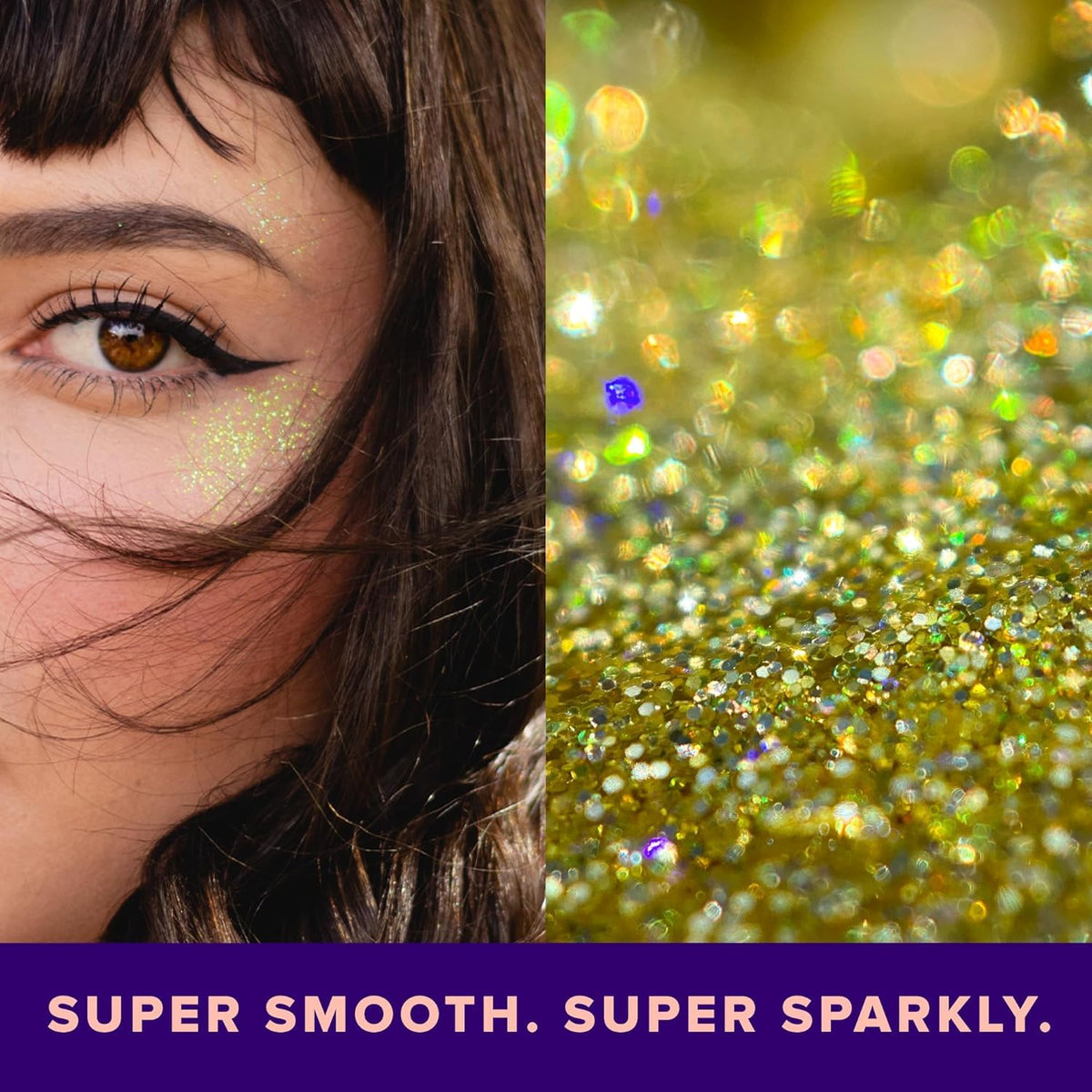 UNICORN SNOT Bling gel holographic texture close-up highlighting multi-color reflection