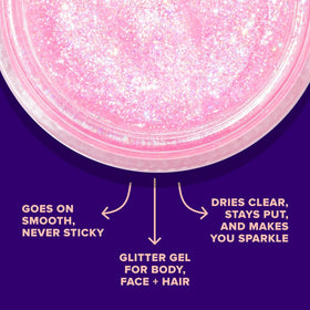 UNICORN SNOT UV gel under light close-up showing neon-reactive shine benefit
