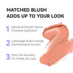 Unicos freckle stamp blush open view showing silky texture and blendability