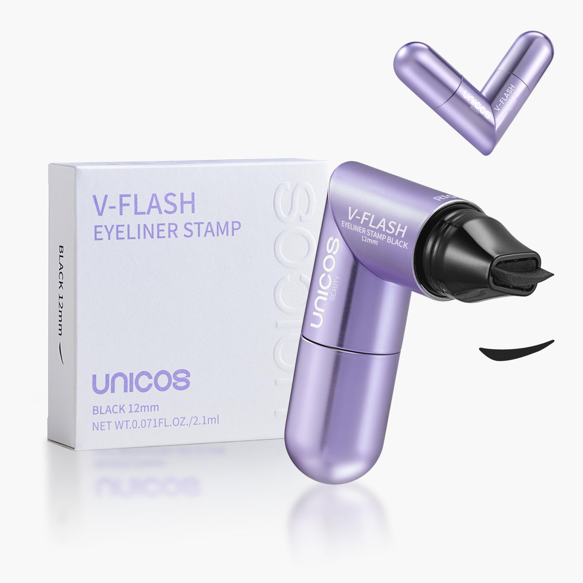 Unicos pen front packaging showing dual-ended design and benefits