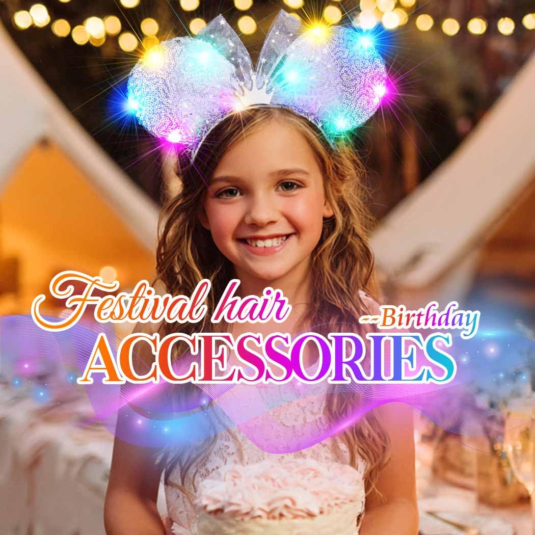 Unicra headband worn at night at a festival demonstrating bright eye-catching glow