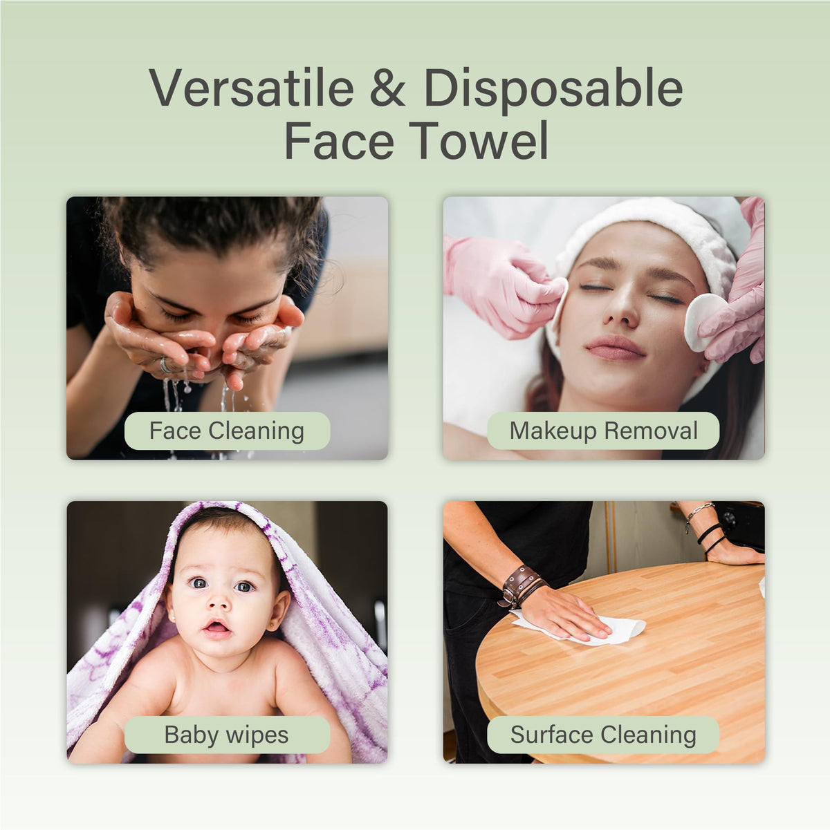 UNIFREE wipe used for baby care showing soft, absorbent tissue safe for infants