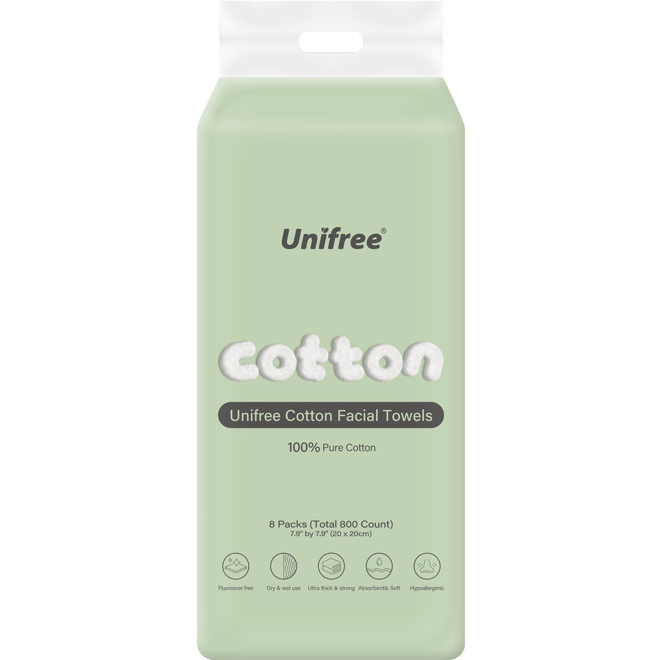 UNIFREE front packaging showing 8-pack and 800 count, value and convenience