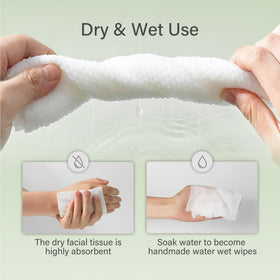 UNIFREE towel size comparison in hand illustrating large coverage and fewer wipes needed
