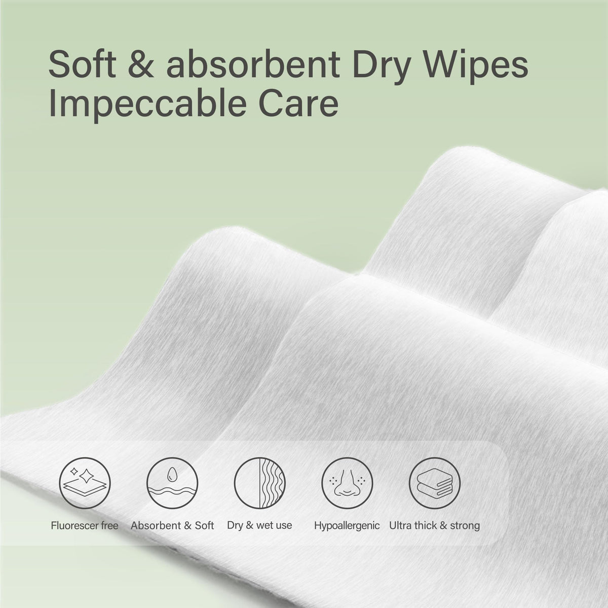 UNIFREE unfolded towel close-up, soft cotton surface for gentle cleansing