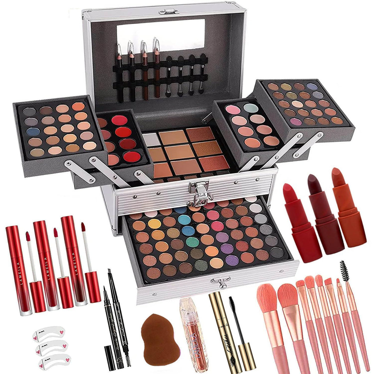 UNIFULL expanding metal case front showing organized compartments and protection
