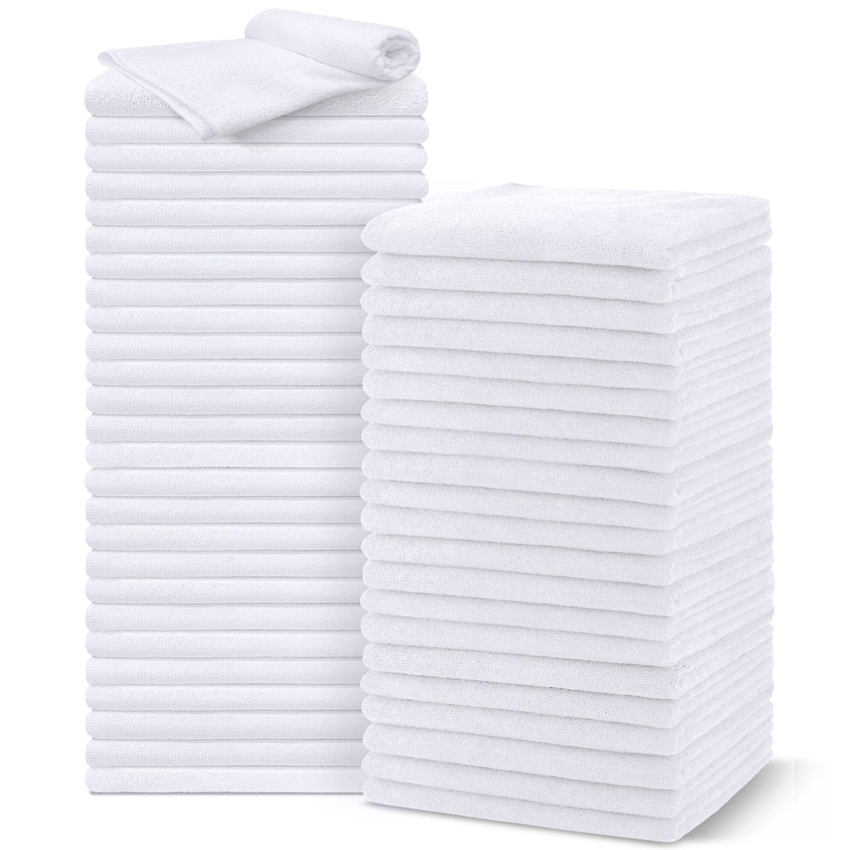 UNIMADE front view of 48-pack showing value and clean white towels