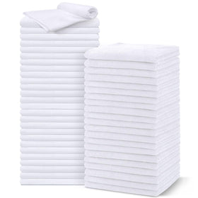 UNIMADE front view of 48-pack showing value and clean white towels