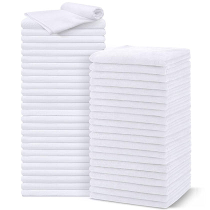 UNIMADE front view of 48-pack showing value and clean white towels