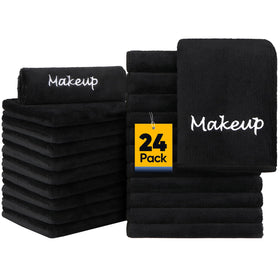 UNIMADE front pack of 24 black makeup remover cloths showing value