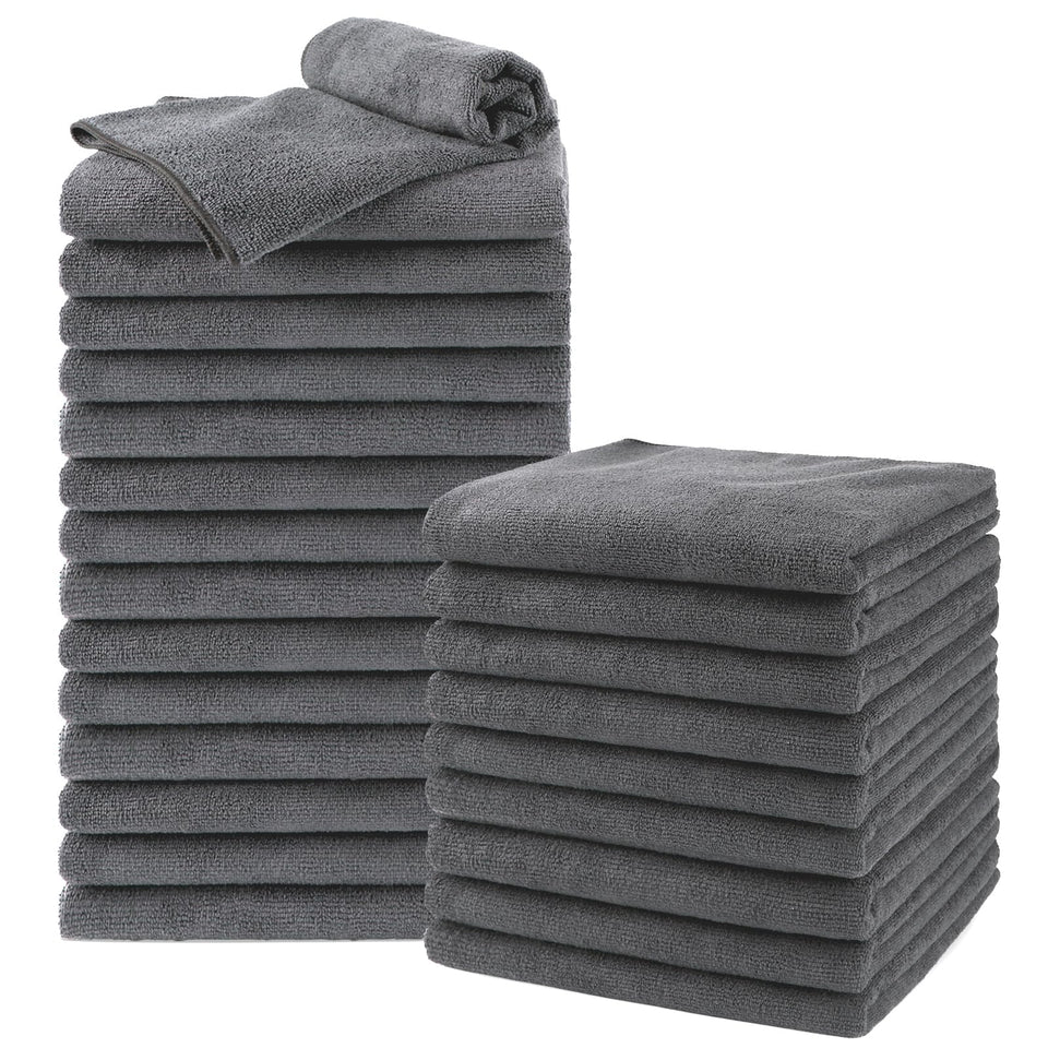 UNIMADE front pack of 24 grey towels showing quantity and value