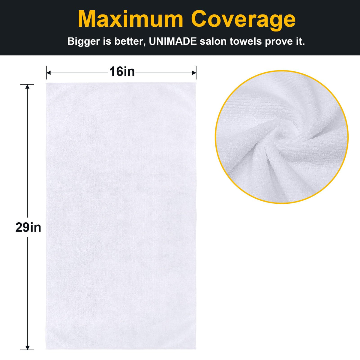 UNIMADE folded towel close-up showing soft texture and comfort