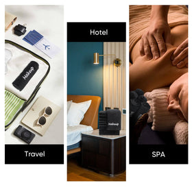 UNIMADE stacked towels showing 24-pack scale for salon and hotel use