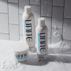 UNITE bottle size comparison showing 4 fl oz for travel and salon use