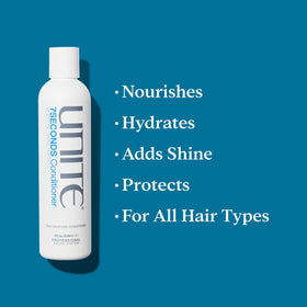 UNITE conditioner creamy texture pouring to show lightweight hydration benefit