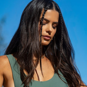 UNITE applied to wavy hair creating tousled waves and natural matte texture benefit