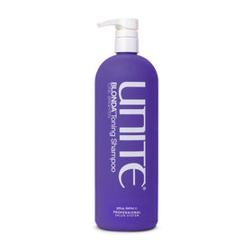 UNITE Hair BLONDA front bottle showing professional size and label, brightening benefit