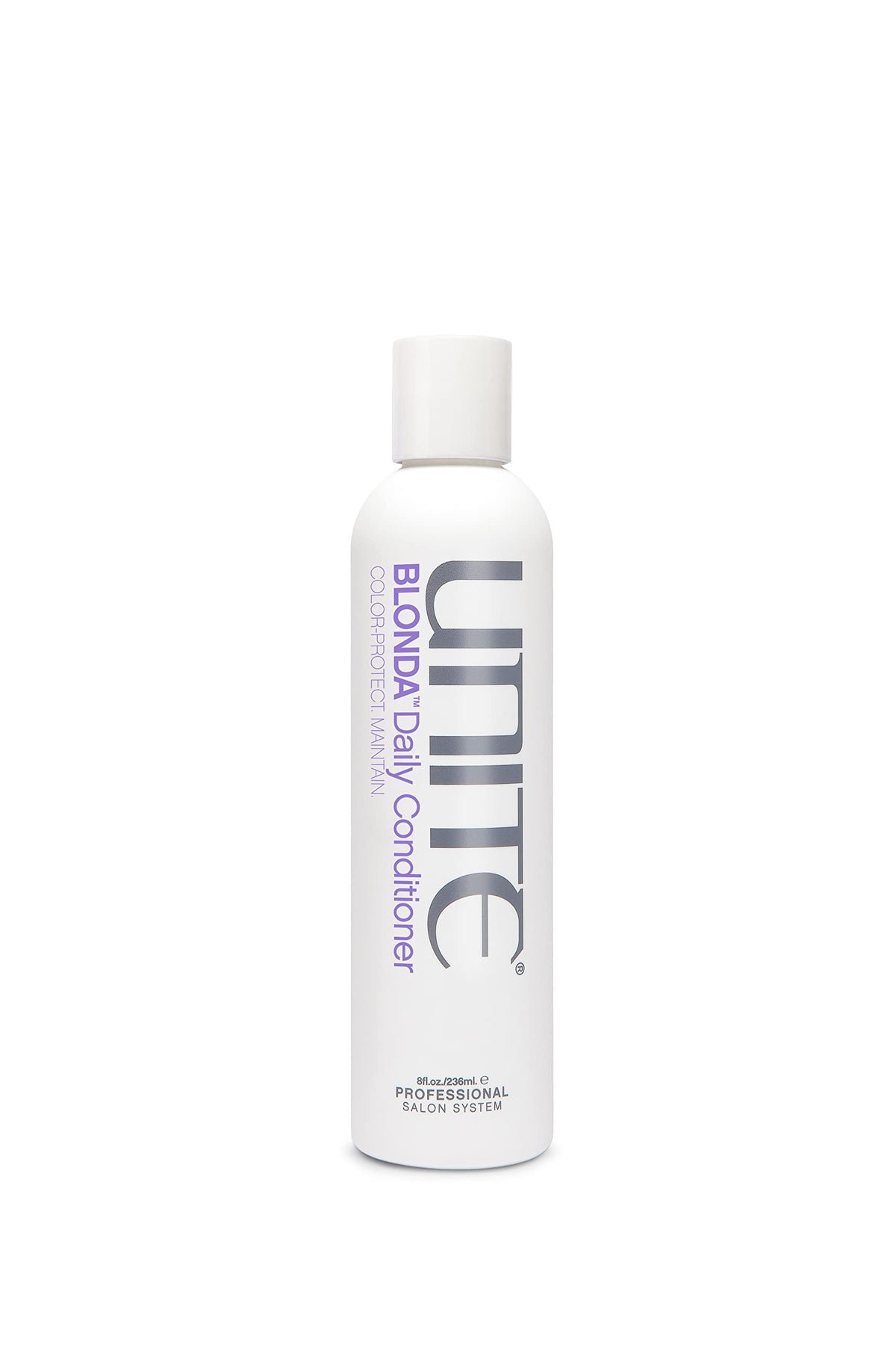 UNITE BLONDA front packaging showing bottle and label benefits