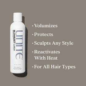 UNITE lotion texture on palm highlighting lightweight, spreadable formula benefit