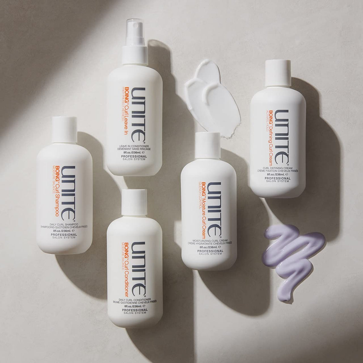 UNITE BOING label close-up showing formula notes and professional ingredients